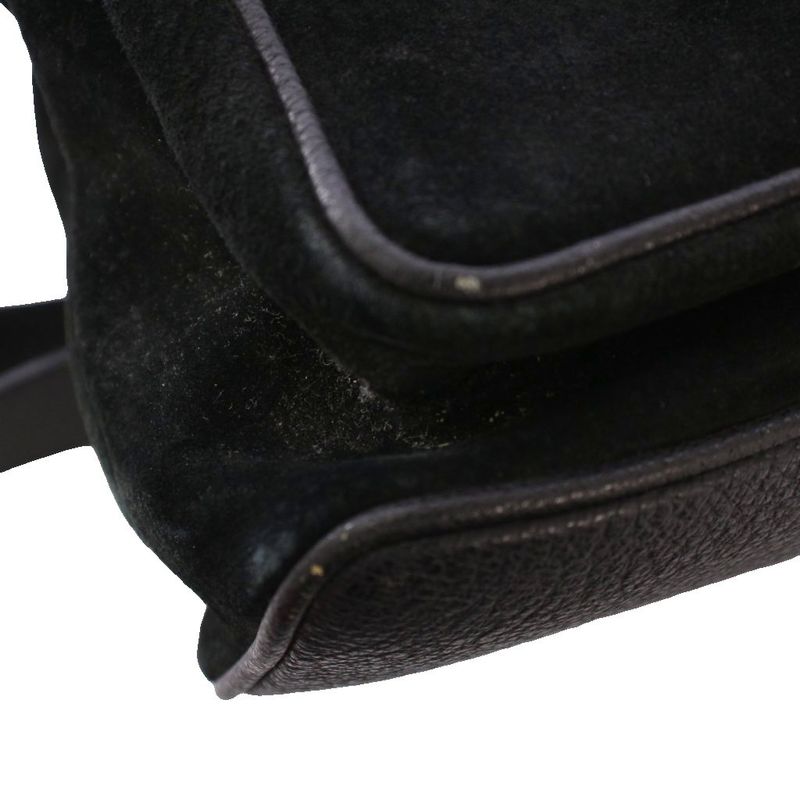 Gucci Bamboo Backpack Sac Daypack Suede Leather Bicolor Black Brown 003.2058.001