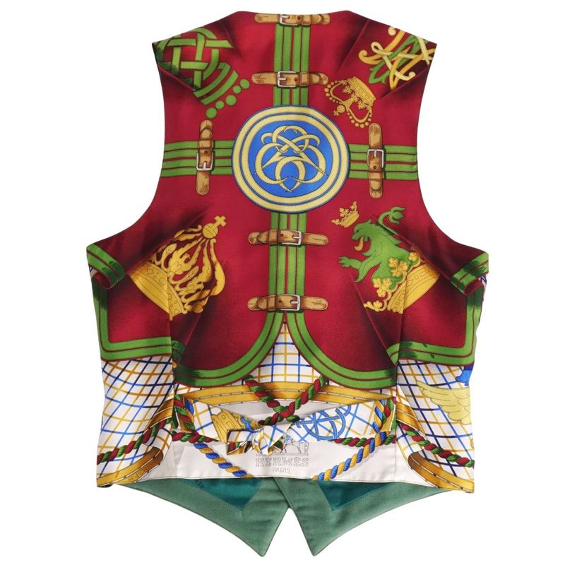 Vintage Hermes Vest Gilet All-over Silk
