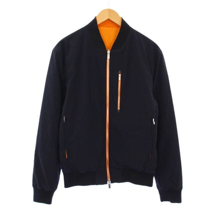 Hermes Reversible Bomber Jacket Blouson Outerwear 46 Navy Blue Orange KH