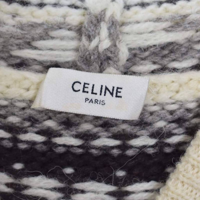 Celine 21AW Oversized Baja Pullover Oversized Baja Shetland Jacquard Knit