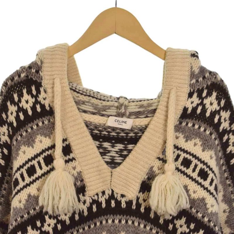 Celine 21AW Oversized Baja Pullover Oversized Baja Shetland Jacquard Knit