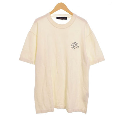 Louis Vuitton 23SS Hook Detail Signature Short Sleeve Knit T-shirt M White