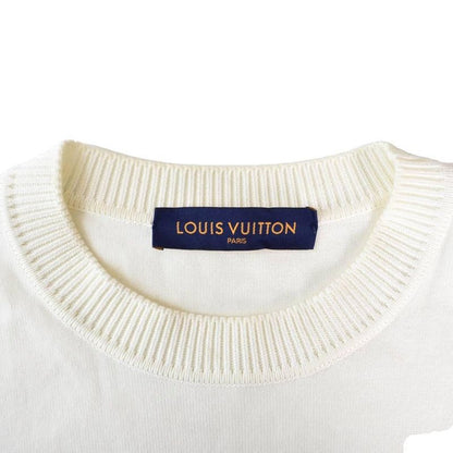 Louis Vuitton 23SS Hook Detail Signature Short Sleeve Knit T-shirt M White