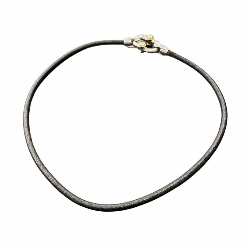 Tiffany & Co Tiffany & CO Makers Calfskin Leather Cord Bracelet Ag925 Au750