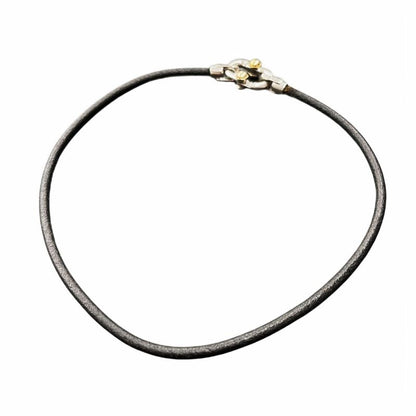 Tiffany & Co Tiffany & CO Makers Calfskin Leather Cord Bracelet Ag925 Au750