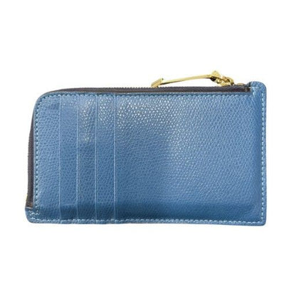 Fendi FF Diamond Fragment Case Leather Coin Case Card Case 8m0489 Blue Navy AA