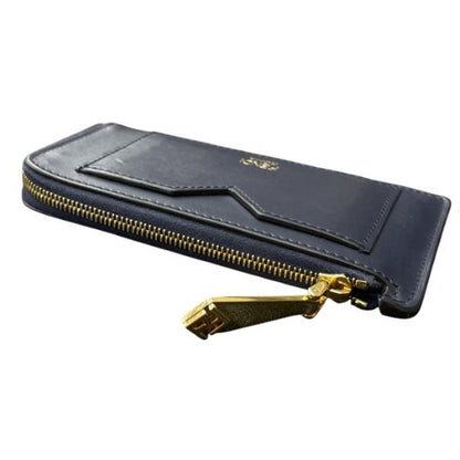 Fendi FF Diamond Fragment Case Leather Coin Case Card Case 8m0489 Blue Navy AA