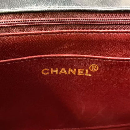 Chanel Diana Matelasse Serial Number Unknown Leather Black Shoulder Bag Gold