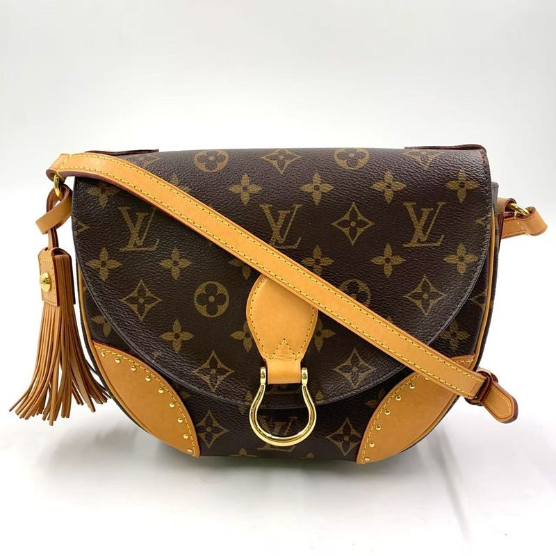 Louis Vuitton Saint-cloud Monogram Leather × PVC Brown Shoulder Bag Gold M41481