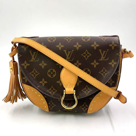 Louis Vuitton Saint-cloud Monogram Leather × PVC Brown Shoulder Bag Gold M41481