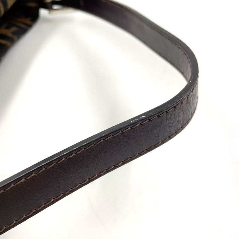 Fendi Mamma Bucket Zucca Pattern Shoulder Bag Canvas Brown And Beige Handbag