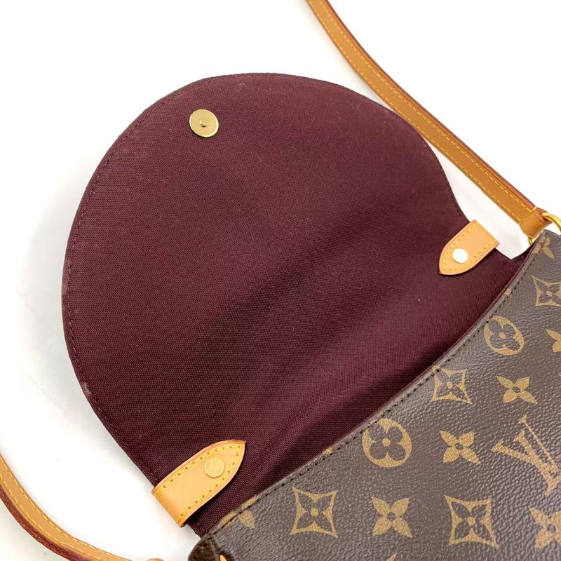 Louis Vuitton Saint-cloud Monogram Leather × PVC Brown Shoulder Bag Gold M41481