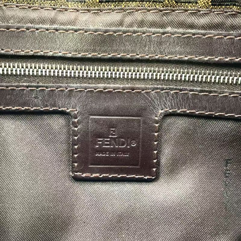 Fendi Mamma Bucket Zucca Pattern Shoulder Bag Canvas Brown And Beige Handbag