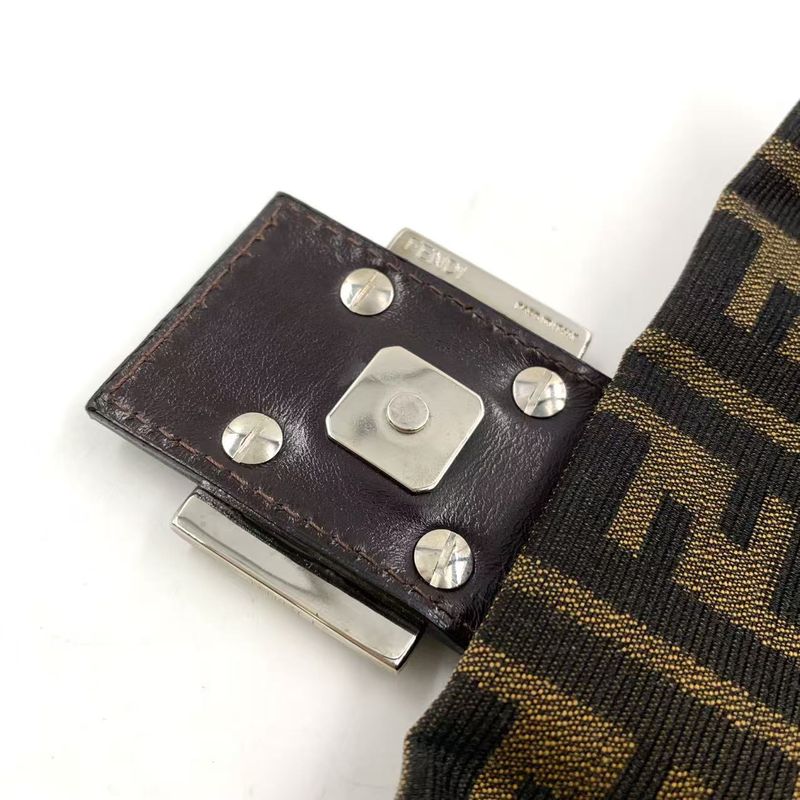 Fendi Mamma Bucket Zucca Pattern Shoulder Bag Canvas Brown And Beige Handbag