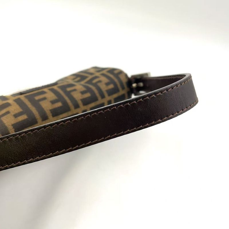 Fendi Mamma Bucket Zucca Pattern Shoulder Bag Canvas Brown And Beige Handbag