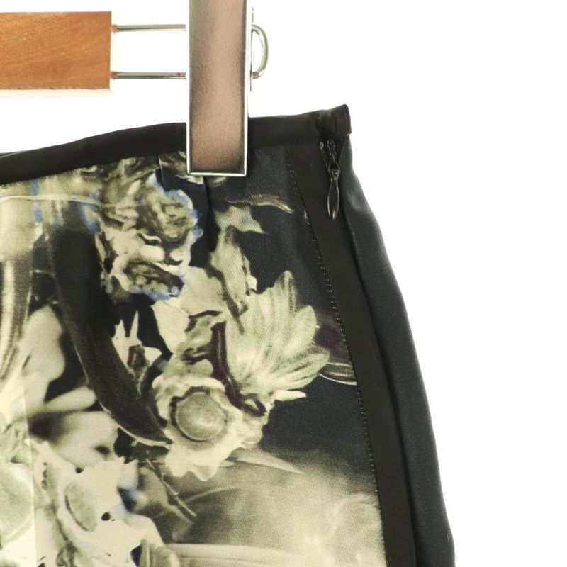 Prada 2009 Silk Miniskirt Trapeze 38 Black Khaki Ivory ES - GY57