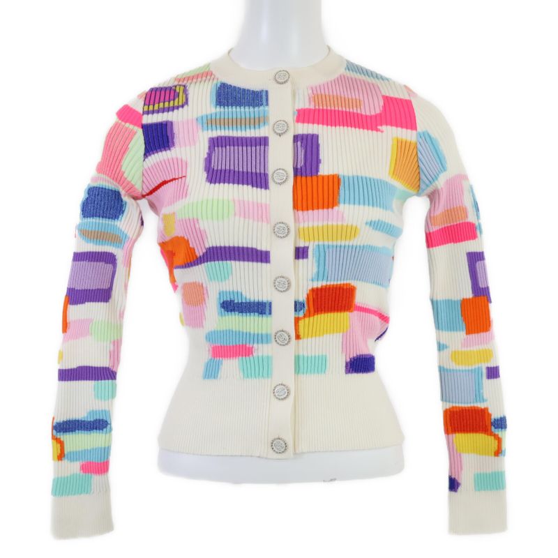 Chanel Beautiful P61482 Coco Button Cotton Cashmere Knit Cardigan 34