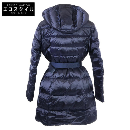 Prada29z660 Hoodie Down With Belt 42 Navy Blue Long Coat