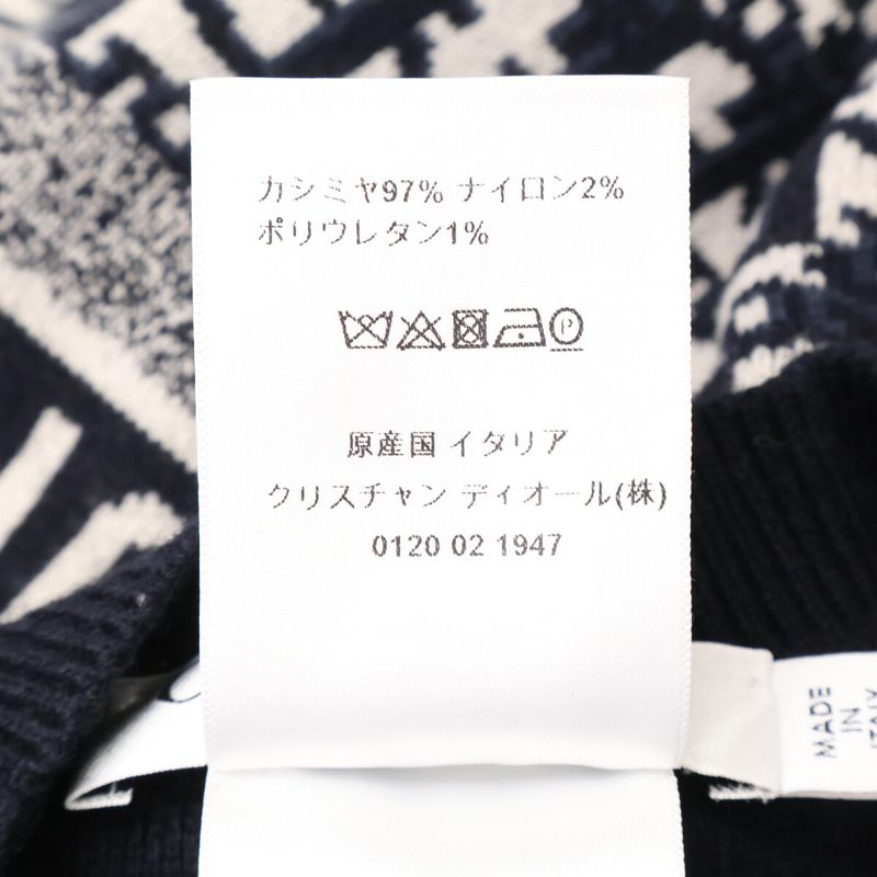 Christian DIOR Beautiful 054s55am055 Cashmere Oblique Reversible Round Neck