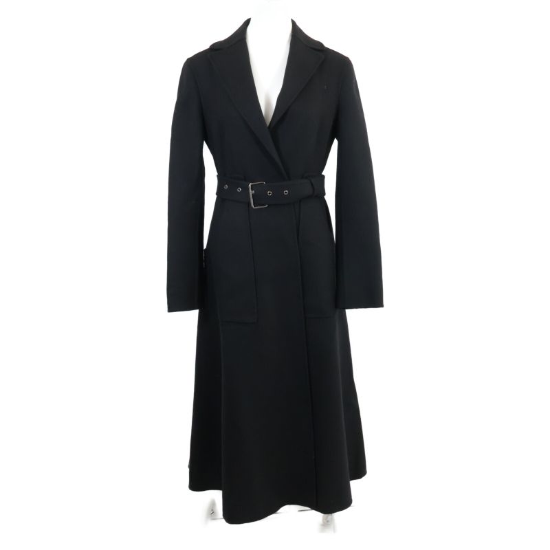 Christian DIOR  Official 250m63a1116 Wool Buttonless Belted Long Gown