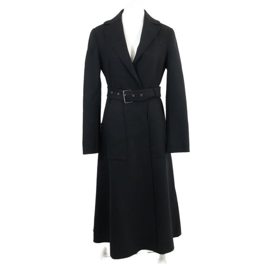 Christian DIOR  Official 250m63a1116 Wool Buttonless Belted Long Gown