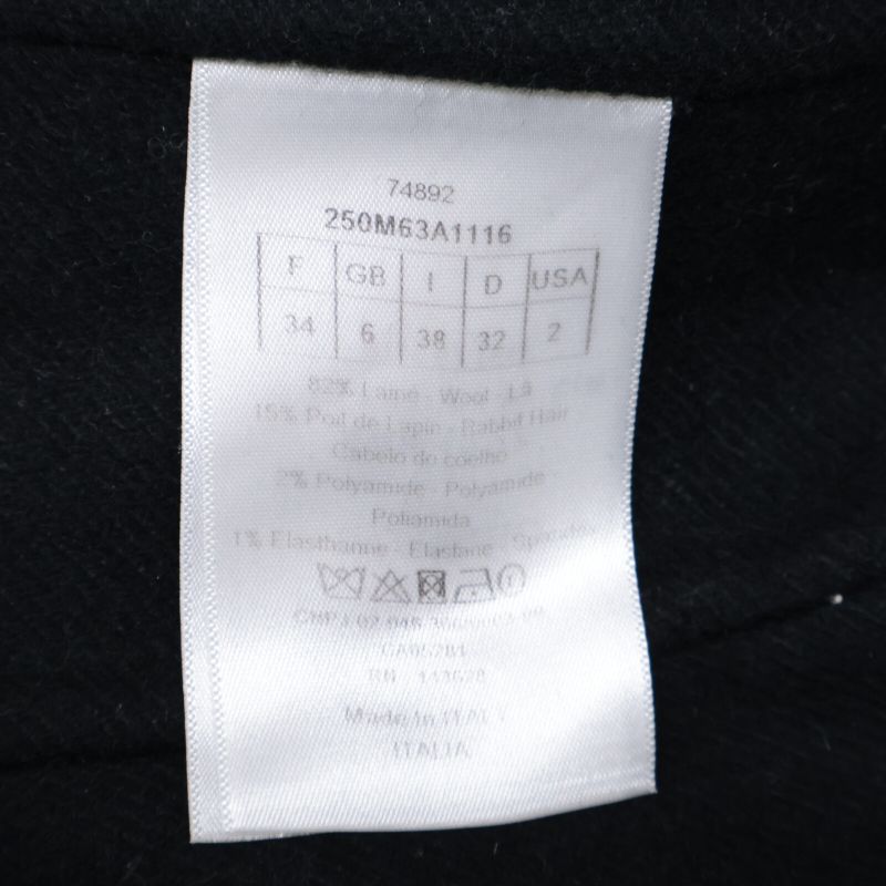 Christian DIOR  Official 250m63a1116 Wool Buttonless Belted Long Gown