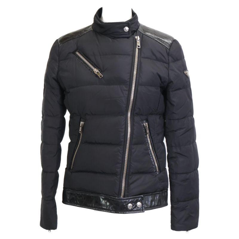 Prada13AW LeatherNylon-switched Riders 40
