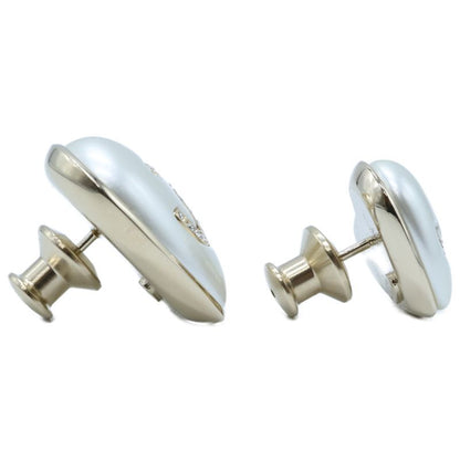 Chanel Similar A22V Ab7007 Coco Mark Rhinestone Heart Motif Faux Pearl Brooch