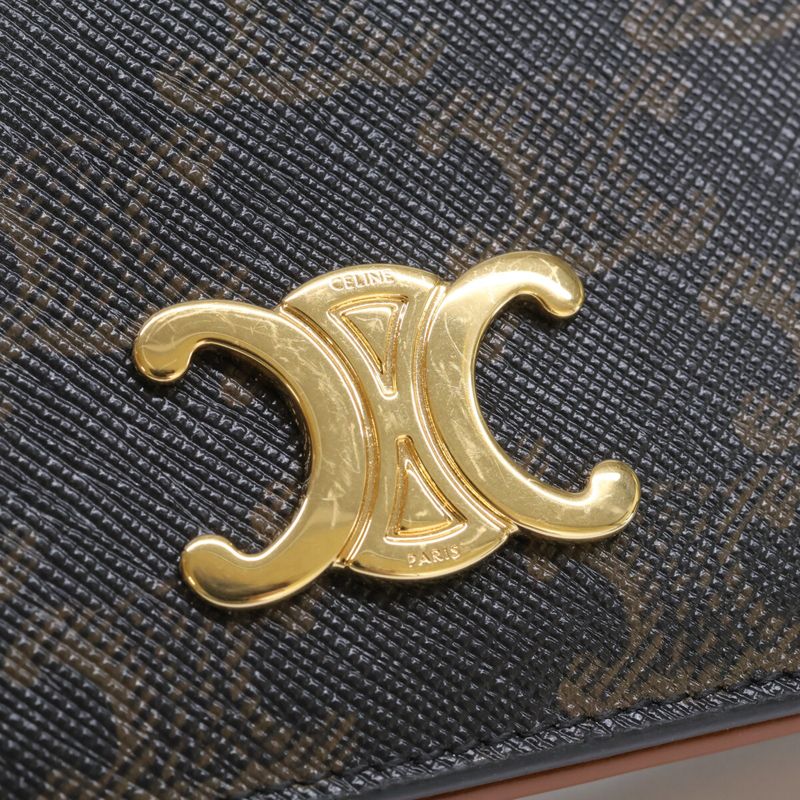 Celine Triomphe /triomphe Canvas Compact Wallet/