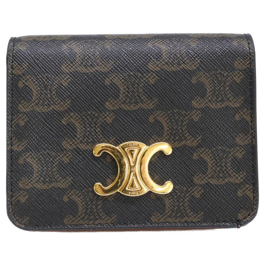 Celine Triomphe /triomphe Canvas Compact Wallet/