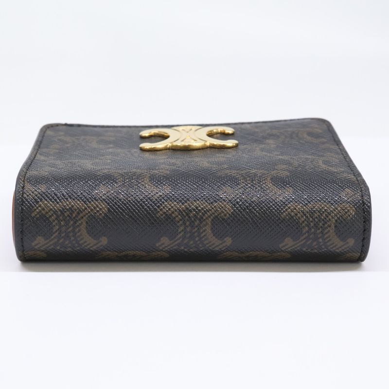 Celine Triomphe /triomphe Canvas Compact Wallet/