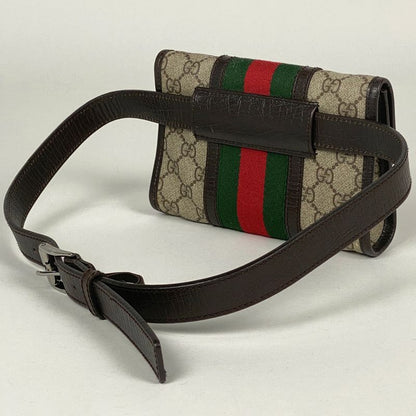 Gucci GG Pattern Belt Bag Waist Bag Sherry Line Web Body Bag Coated Canvas