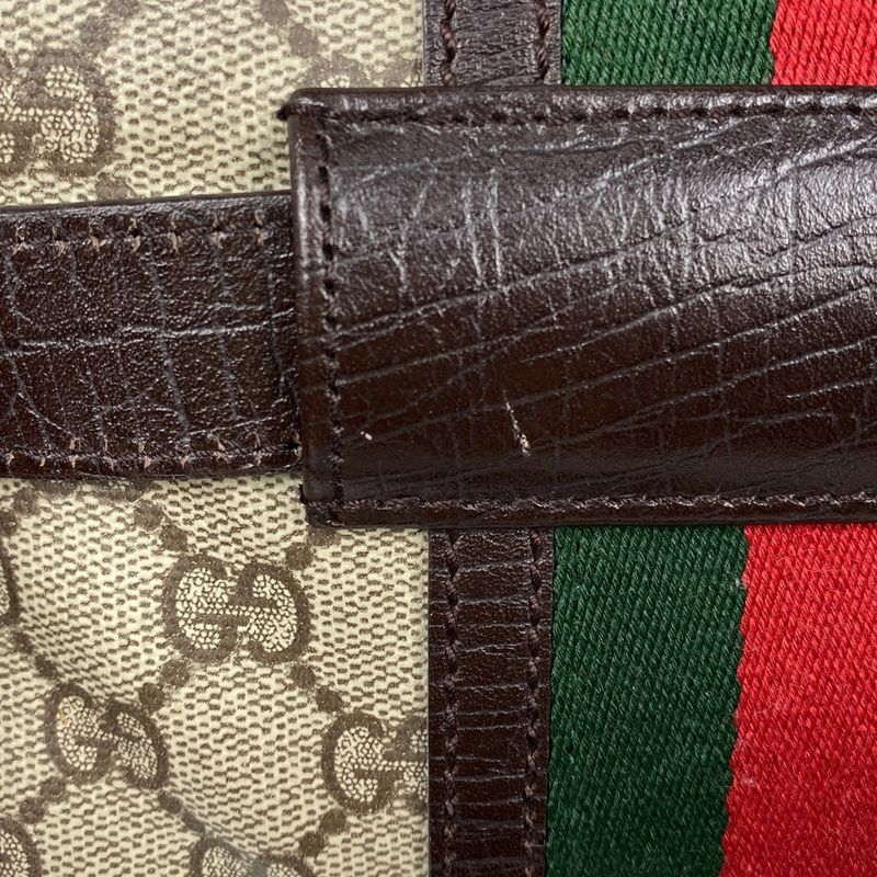 Gucci GG Pattern Belt Bag Waist Bag Sherry Line Web Body Bag Coated Canvas