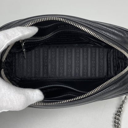 Prada Diagram Chain Shoulder Bag Logo Shoulder Bag Leather Nero (black) 1bh083