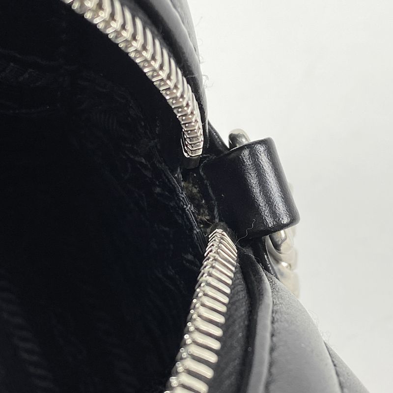 Prada Diagram Chain Shoulder Bag Logo Shoulder Bag Leather Nero (black) 1bh083