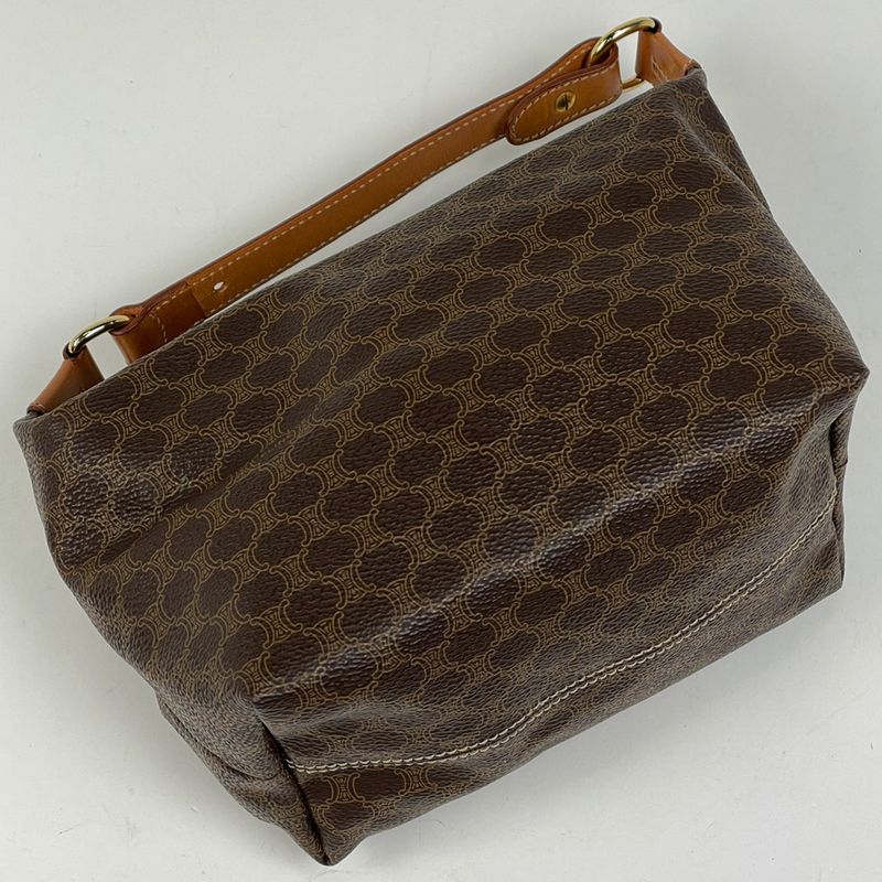 Celine Macadam Pattern Handbag Pouch Handbag Coated Canvas Brown Women