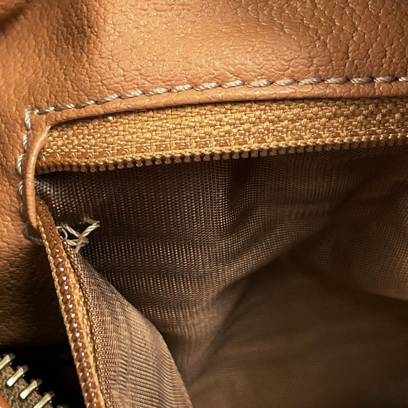 Celine Macadam Pattern Handbag Pouch Handbag Coated Canvas Brown Women