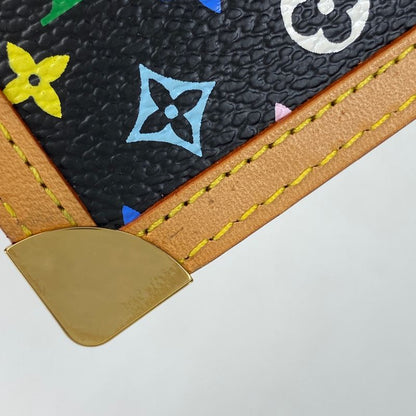 Louis Vuitton Pochette Cles Key Ring Coin Case Monogram Multicolor Noir Black
