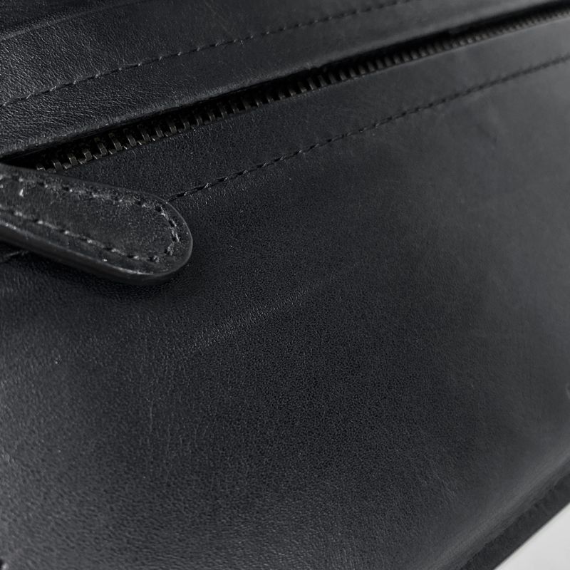 Bottega Veneta Intrecciato Fold Long Wallet Leather Black Men's