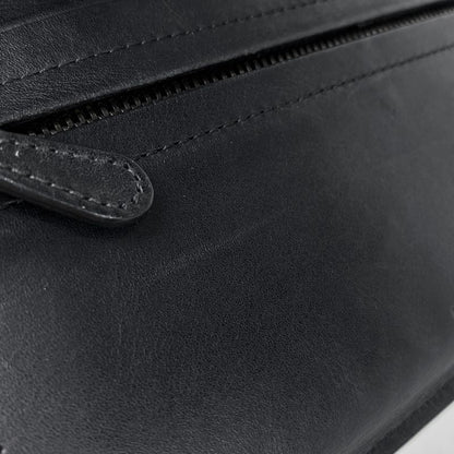 Bottega Veneta Intrecciato Fold Long Wallet Leather Black Men's