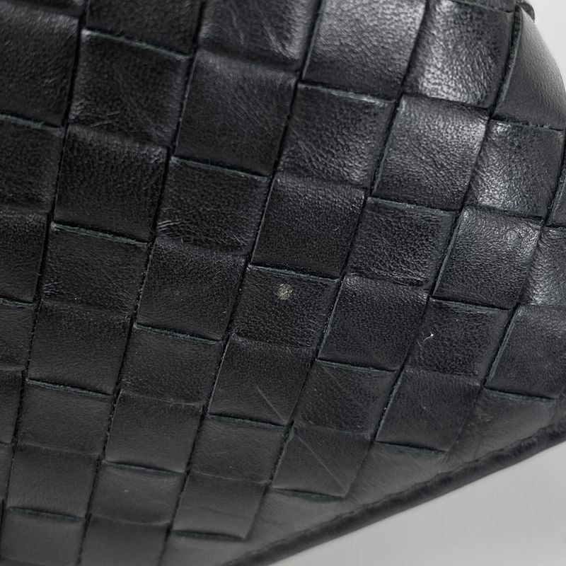 Bottega Veneta Intrecciato Fold Long Wallet Leather Black Men's
