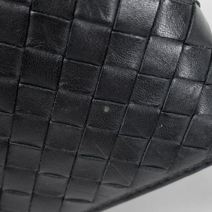 Bottega Veneta Intrecciato Fold Long Wallet Leather Black Men's