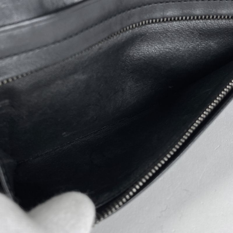 Bottega Veneta Intrecciato Fold Long Wallet Leather Black Men's