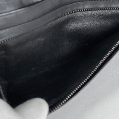 Bottega Veneta Intrecciato Fold Long Wallet Leather Black Men's