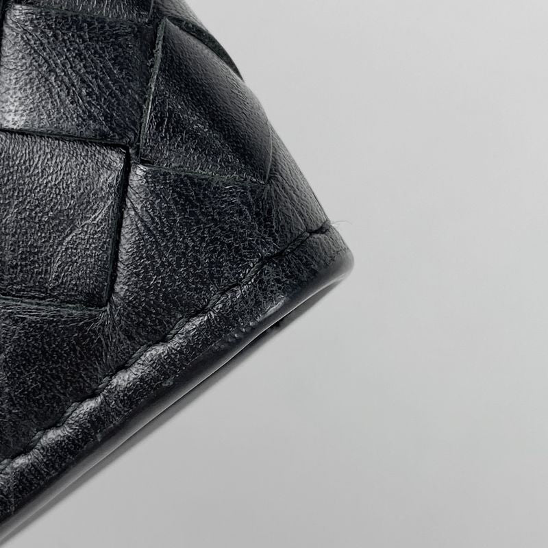 Bottega Veneta Intrecciato Fold Long Wallet Leather Black Men's