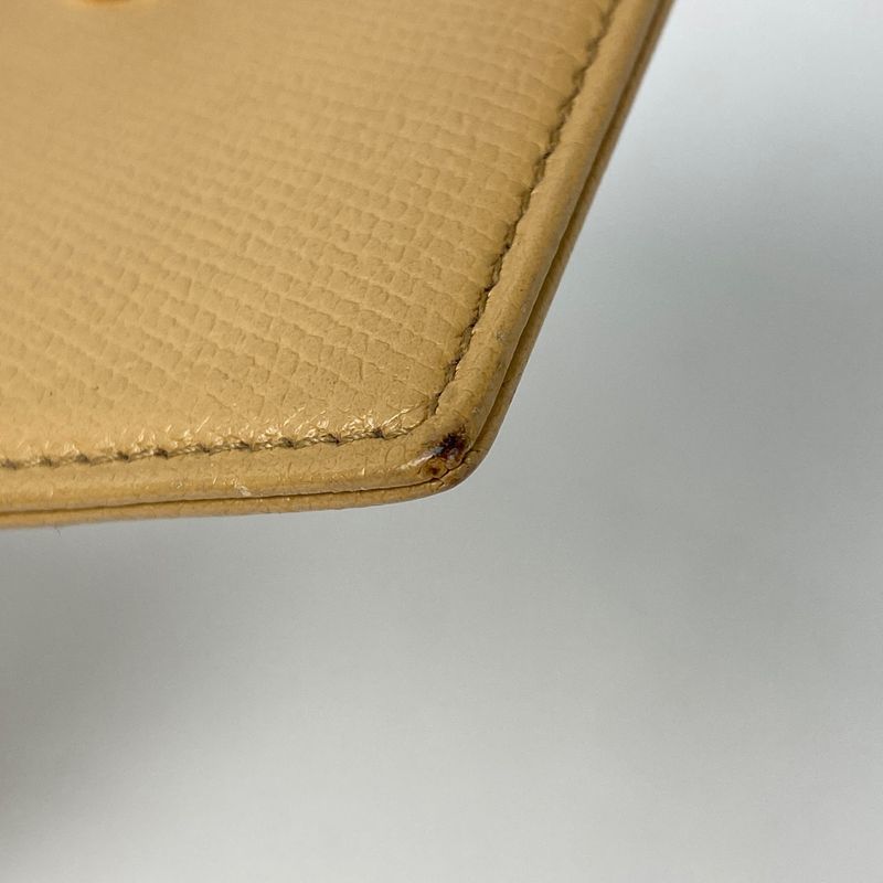 Chanel Coco Button Card Case Coco Mark Card Holder Card Case Leather Beige Women