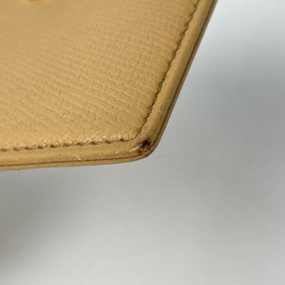 Chanel Coco Button Card Case Coco Mark Card Holder Card Case Leather Beige Women
