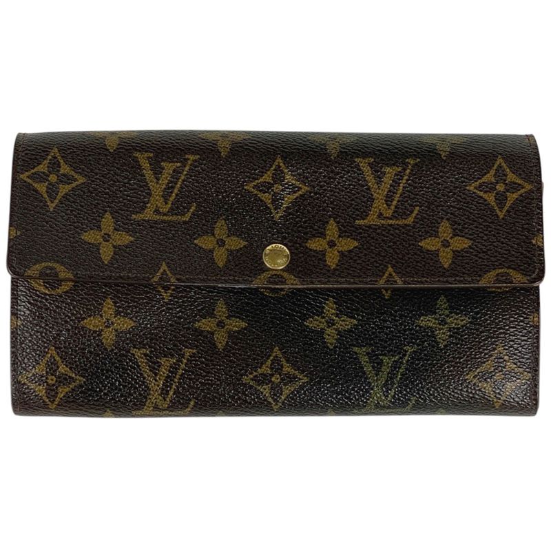 Louis Vuitton Pochette Porte Monet Cles Di Wallet Coin Purse Fold Long Wallet