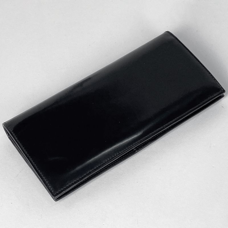 Gucci Logo Fold Long Wallet 035211718240 Men's Long Wallet Leather Black Women's