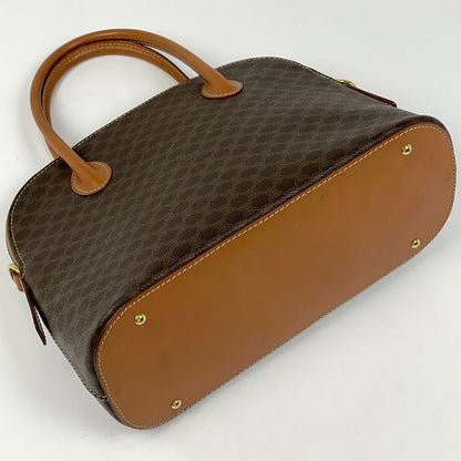 Celine Macadam Pattern Handbag 2WAY Shoulder Bag Handbag Leather Brown Women